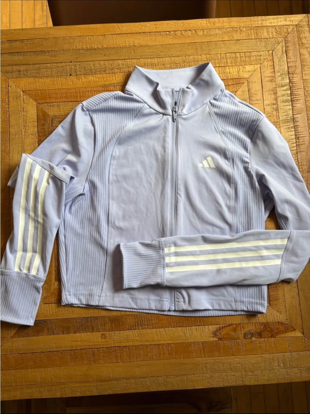 adidas Light Lavender Zip-Front Crop Track Jacket